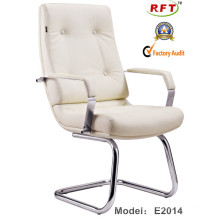 Office Leather Chrome Hotel cadeira de reunião de móveis em metal de madeira (E2014)